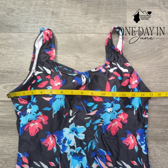 Zando Floral One Piece Swimsuit Size L - Picture 3 of 5